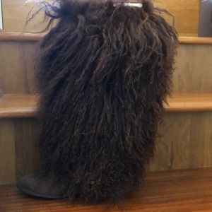 Rara Avis Iris Mongolian Fur Boots - Espresso